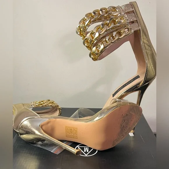 Missguided gold high heels, Size US 6 , UK 3 - Picture 3 of 3